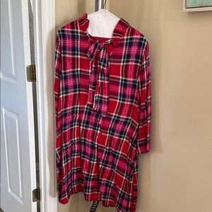 Crown & Ivy Red Plaid Long Sleeve Dress